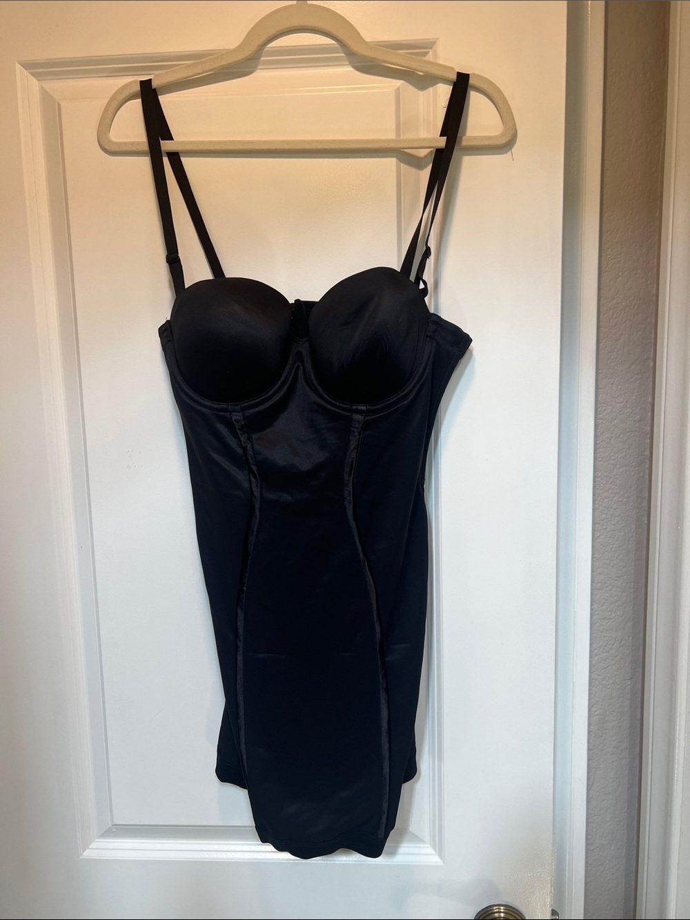 Maidenform Black Satin Bustier Slip